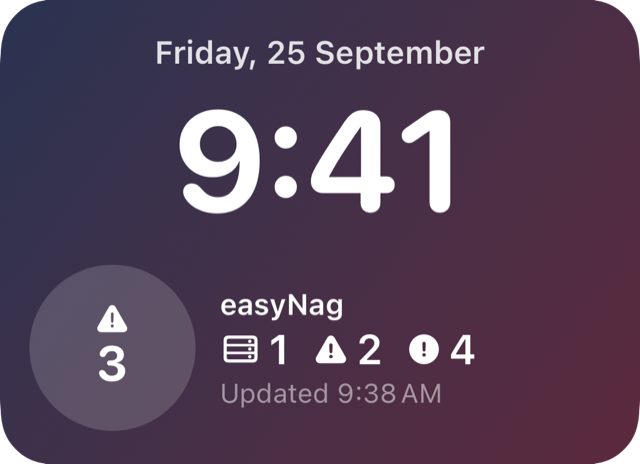 easyNag Lock Screen widgets